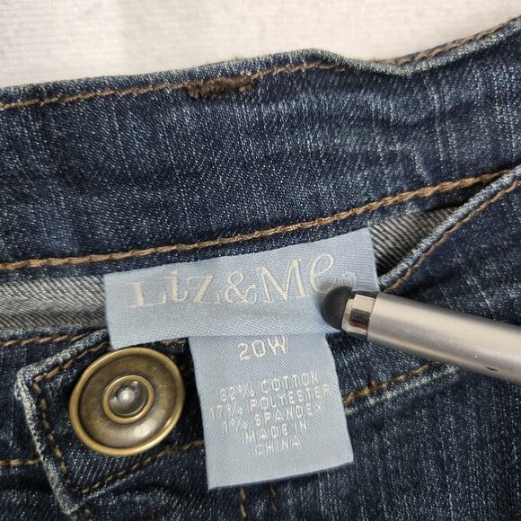Liz & Me Denim Maxi Skirt Sz 20W Blue w/Brown Lacing Pockets Cowgirl Western - Picture 10 of 15